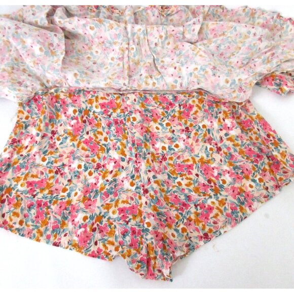 Tween Girls Skort Skater Style Skirt w/Built In Shorts Size XS Pink Multi Floral - Picture 6 of 8